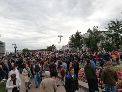 Встреча независимых кандидатов в Мосгордуму с избирателями в центре Москвы. Онлайн